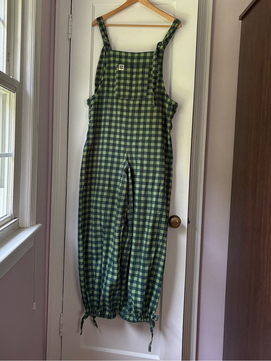 Lucy & Yak Pants - Lucy & Yak | Ali Slouchy Cotton Dungaree | Gabriella Gingham Print | UK 14/US 10